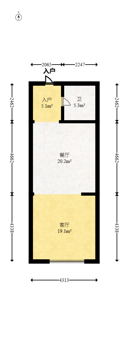 金科时代中心  1室1厅1卫    33.0万 金科时代中心  1室1厅1卫    33.0万户型图