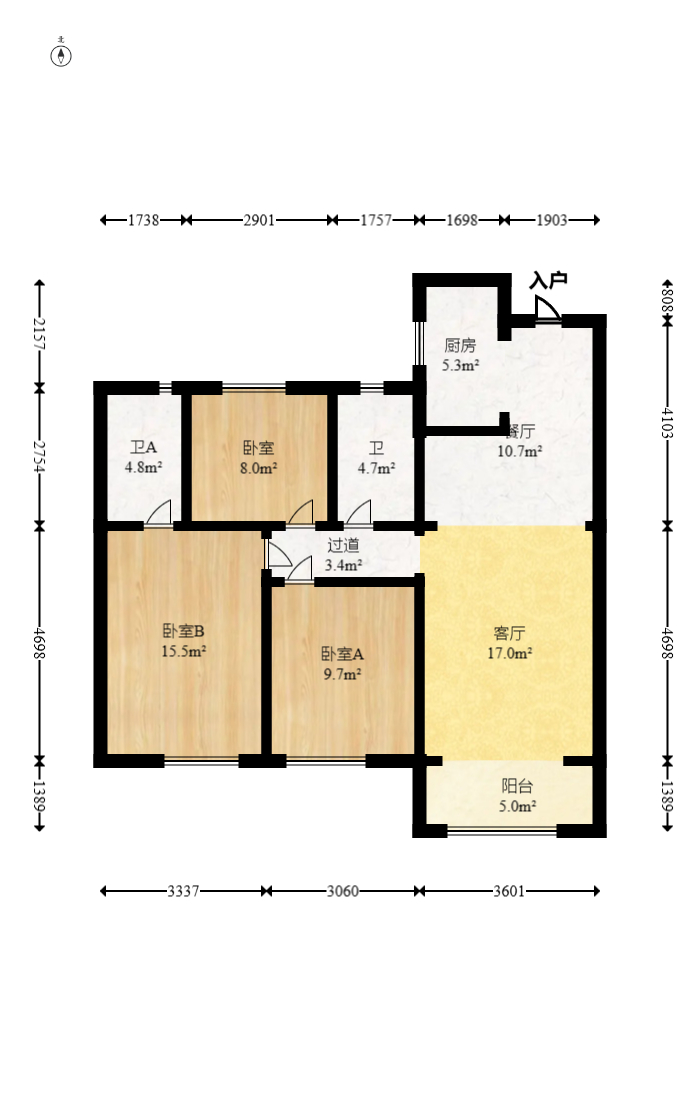 金地艺境 3室2厅2卫 59.8万 金地艺境 3室2厅2卫 59.8万户型图
