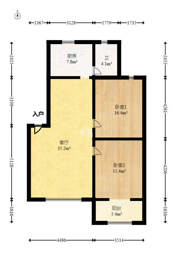天潤花園  2室2廳1衛(wèi)   63.80萬