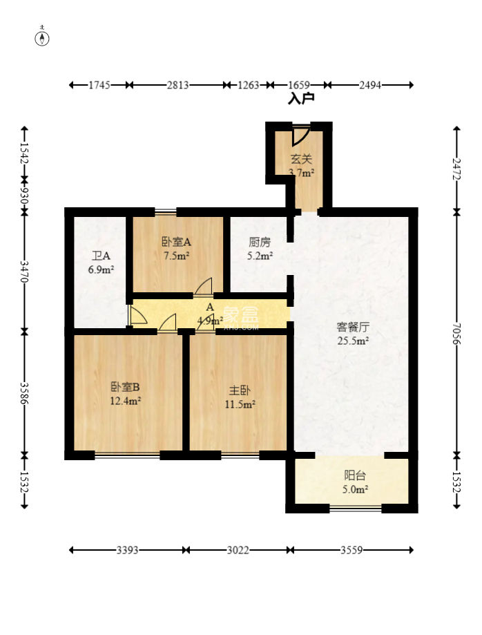 兰亭都荟（璟峰苑）  3室2厅1卫   124.00万