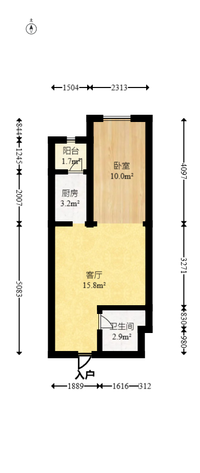 方略90公馆  1室1厅1卫   19.80万室内图1