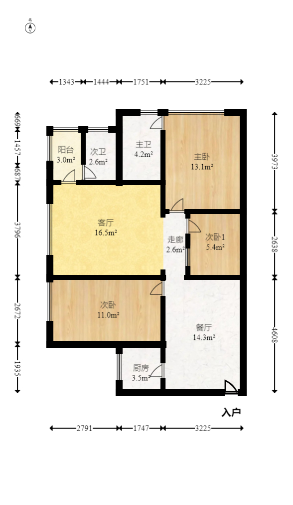 海悦东方  3室2厅2卫    140.0万 海悦东方  3室2厅2卫    140.0万户型图