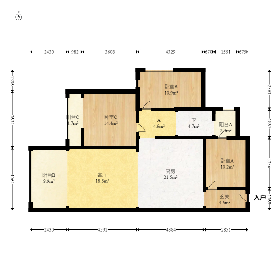 金色屋顶  3室2厅2卫    160.0万 金色屋顶  3室2厅2卫    160.0万户型图