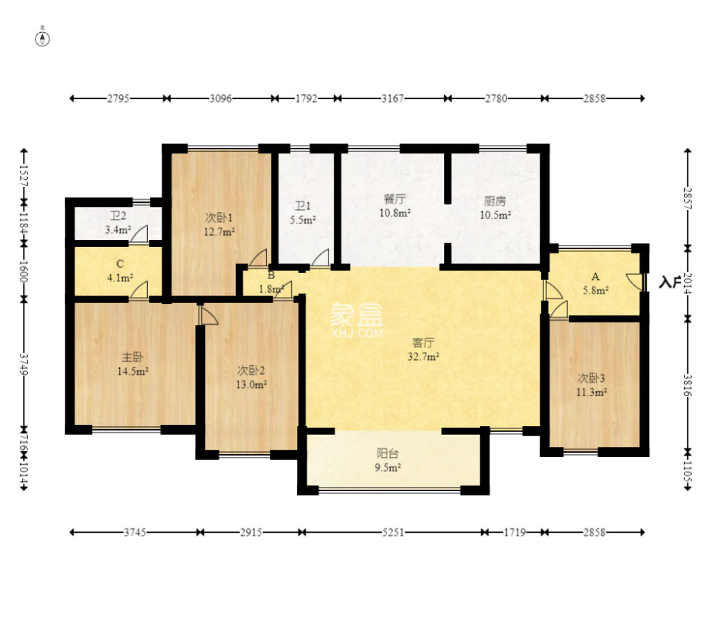 华润凤凰城二期  4室2厅2卫   190.00万