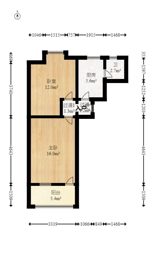 文艺新村  1室1厅1卫   32.00万室内图1