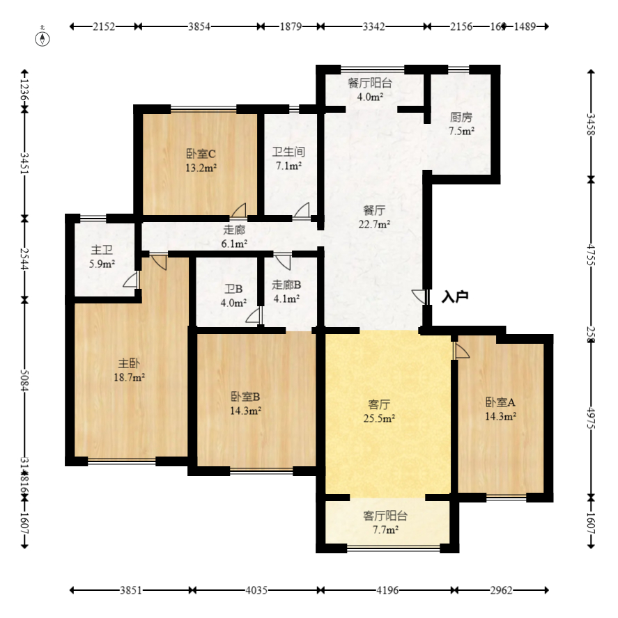 长沙美的梧桐庄园  4室2厅3卫   192.00万室内图1