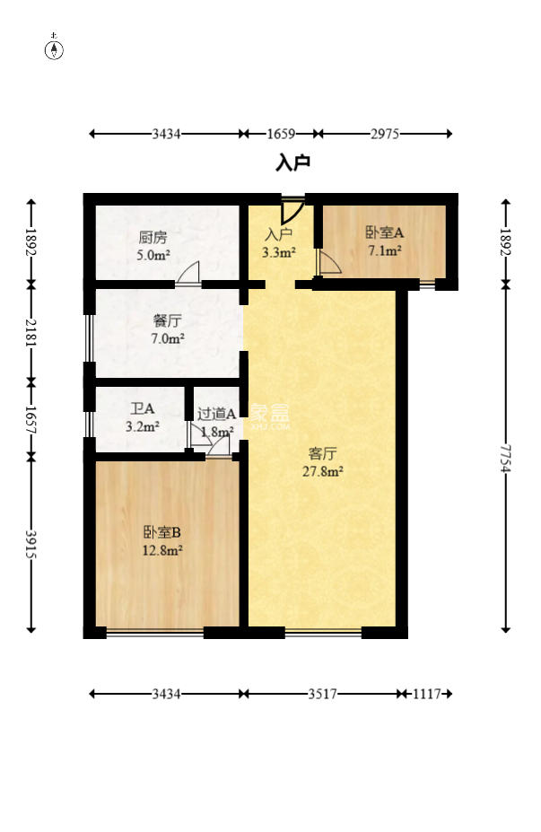 卓越蔚蓝城邦 3室3厅1卫 55.0万 卓越蔚蓝城邦 3室3厅1卫 55.0万户型图