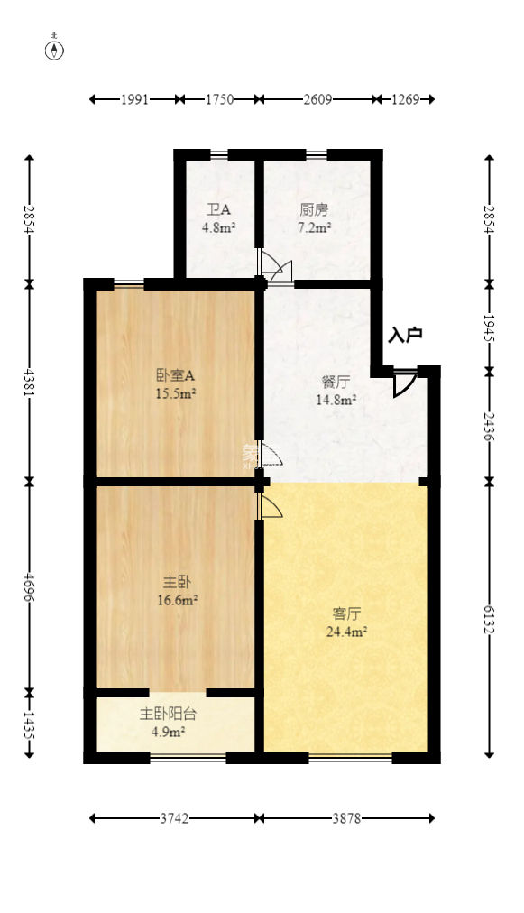 觀楓園  2室2廳1衛(wèi)   63.00萬