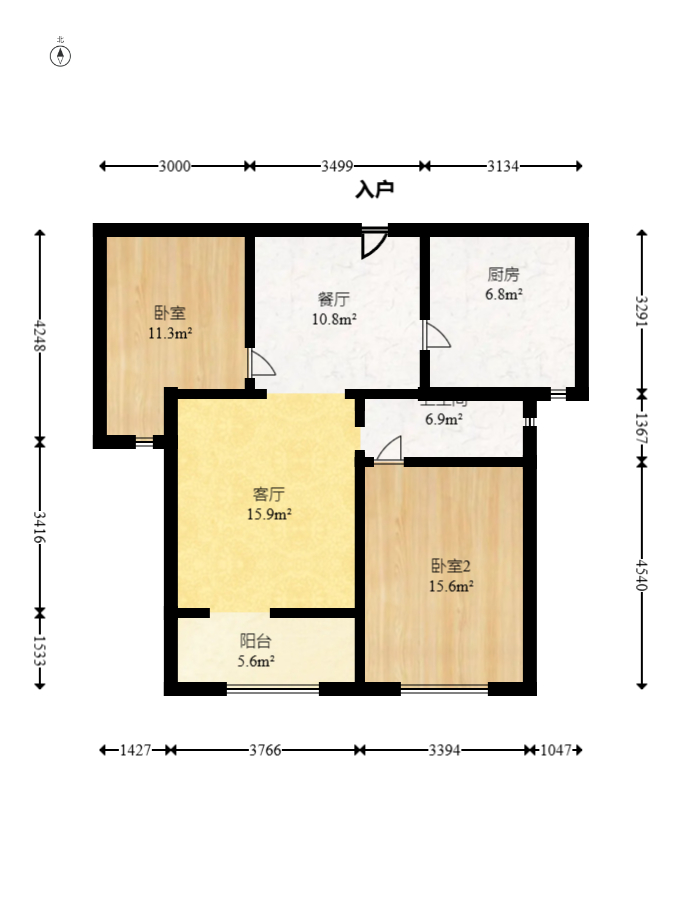 中国铁建国际城一期  2室2厅1卫    43.8万 中国铁建国际城一期  2室2厅1卫    43.8万户型图