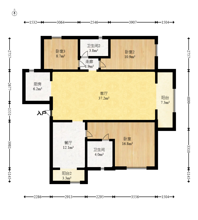 高林仕家 4室2厅1卫 95.0万 高林仕家 4室2厅1卫 95.0万户型图