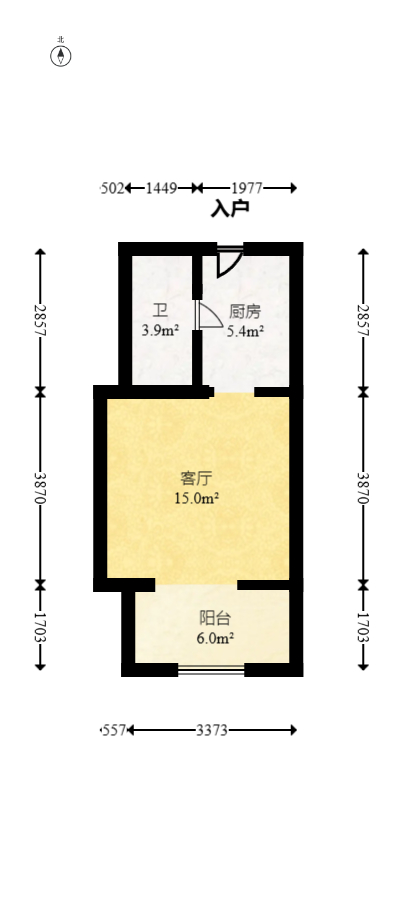沁园春御院  1室1厅1卫   42.80万室内图1