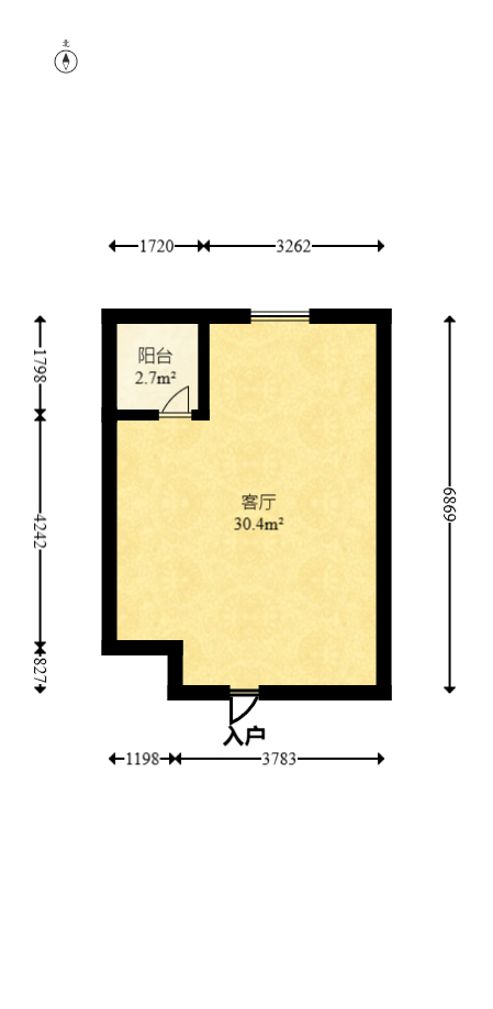 保利中环广场（保利中悦苑）  1室1厅1卫    36.0万室内图1
