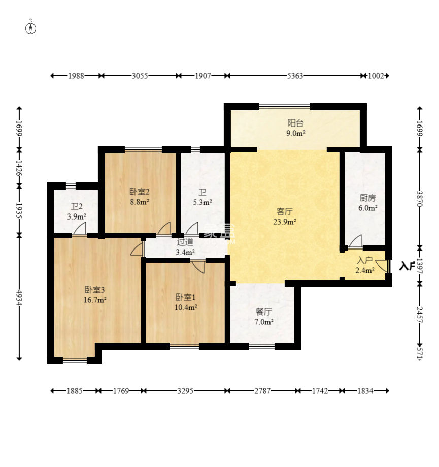 鑫科明珠  3室2厅2卫    92.0万