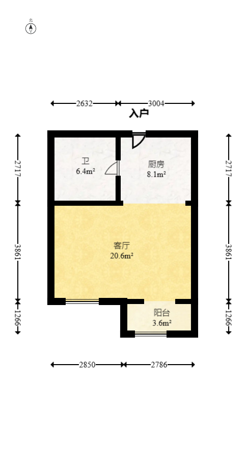 奥林匹克花园贡院三期  1室1厅1卫   29.00万室内图1