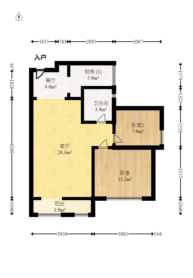 中国铁建国际城一期  2室2厅1卫    39.0万 中国铁建国际城一期  2室2厅1卫    39.0万户型图