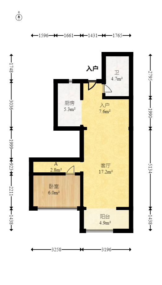 金辉优步星樾  3室2厅2卫   80.00万室内图1