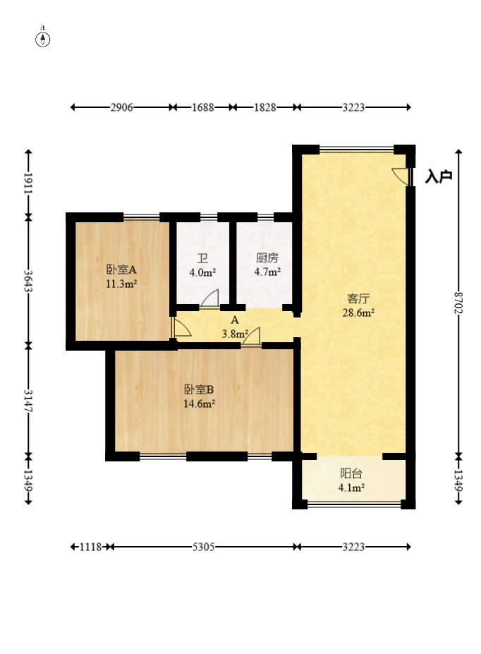 高鑫麓城  2室2厅1卫    80.0万 高鑫麓城  2室2厅1卫    80.0万户型图