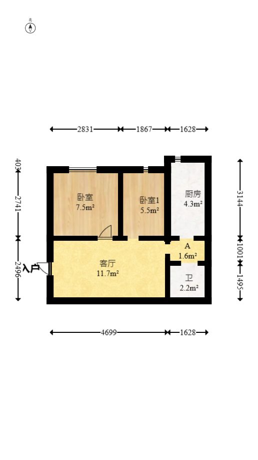 金鹰机电大市场  2室2厅1卫    17.8万 金鹰机电大市场  2室2厅1卫    17.8万户型图