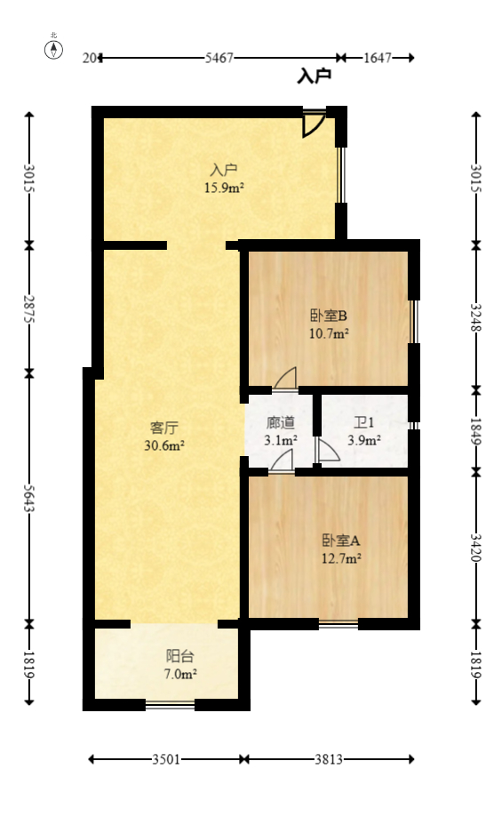 云栖谷  2室2厅1卫    72.0万 云栖谷  2室2厅1卫    72.0万户型图