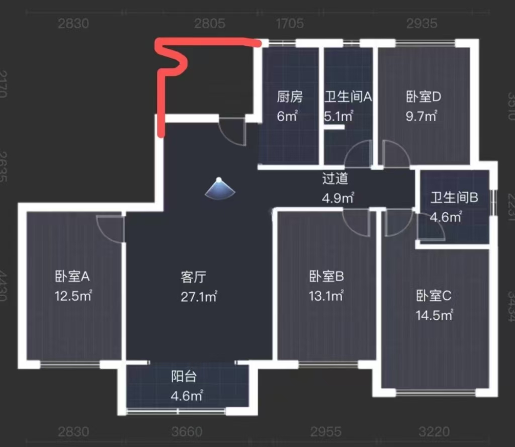 美丽潇湘 5室2厅2卫 64.8万 美丽潇湘 5室2厅2卫 64.8万室内图