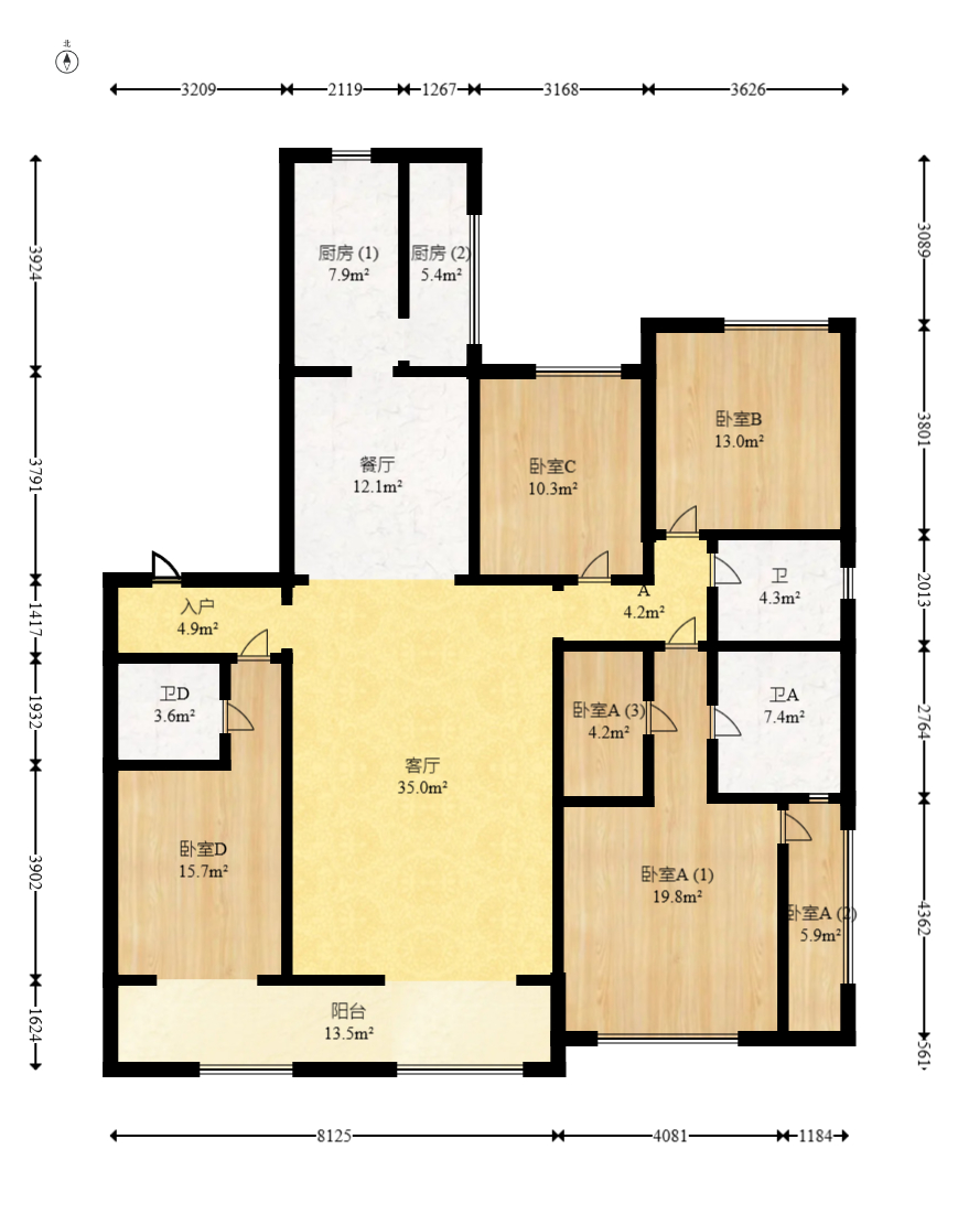 梅溪湖金茂府(金茂广场)(金茂览秀城) 4室2厅3卫 488.0万 梅溪湖金茂府(金茂广场)(金茂览秀城) 4室2厅3卫 488.0万户型图