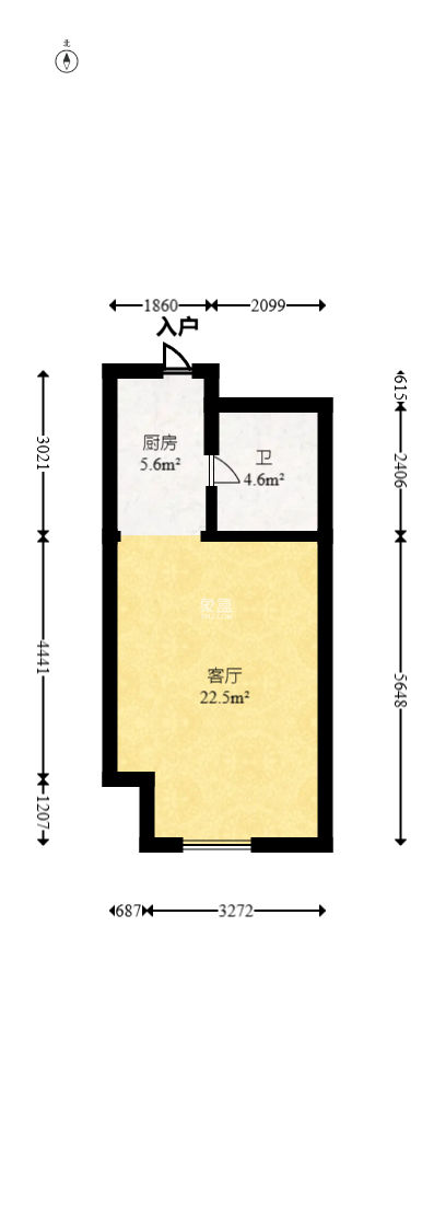 恒泰广场  1室1厅1卫   35.00万