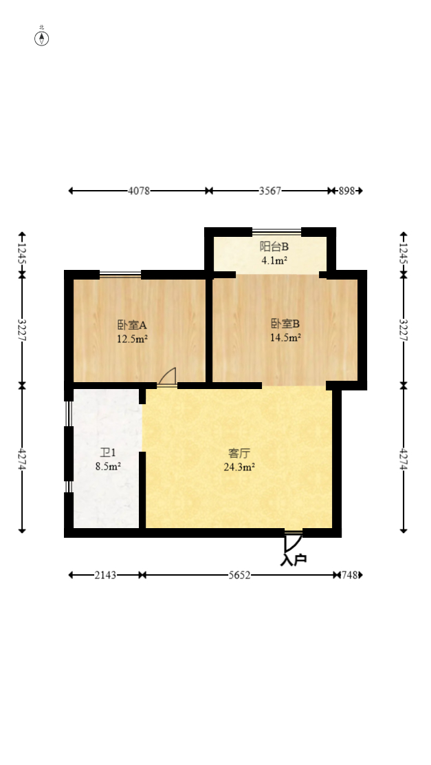 博雅公寓  2室2厅1卫   50.00万室内图1