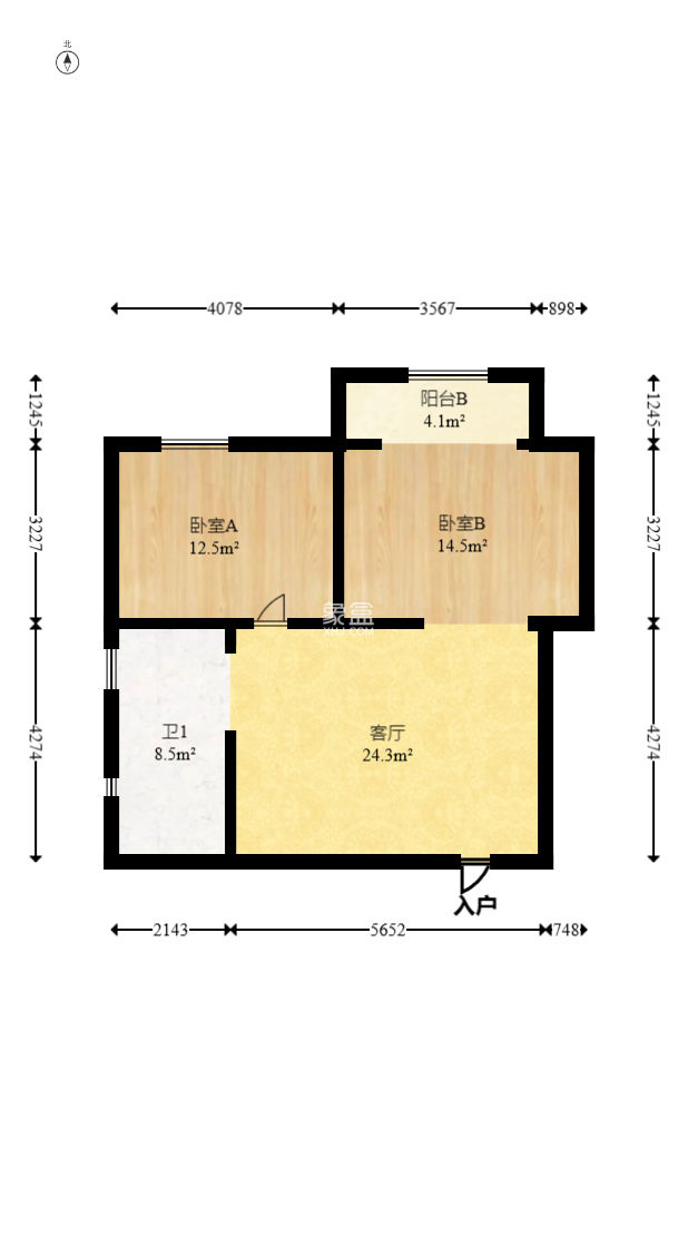 博雅公寓  2室2厅1卫   51.00万