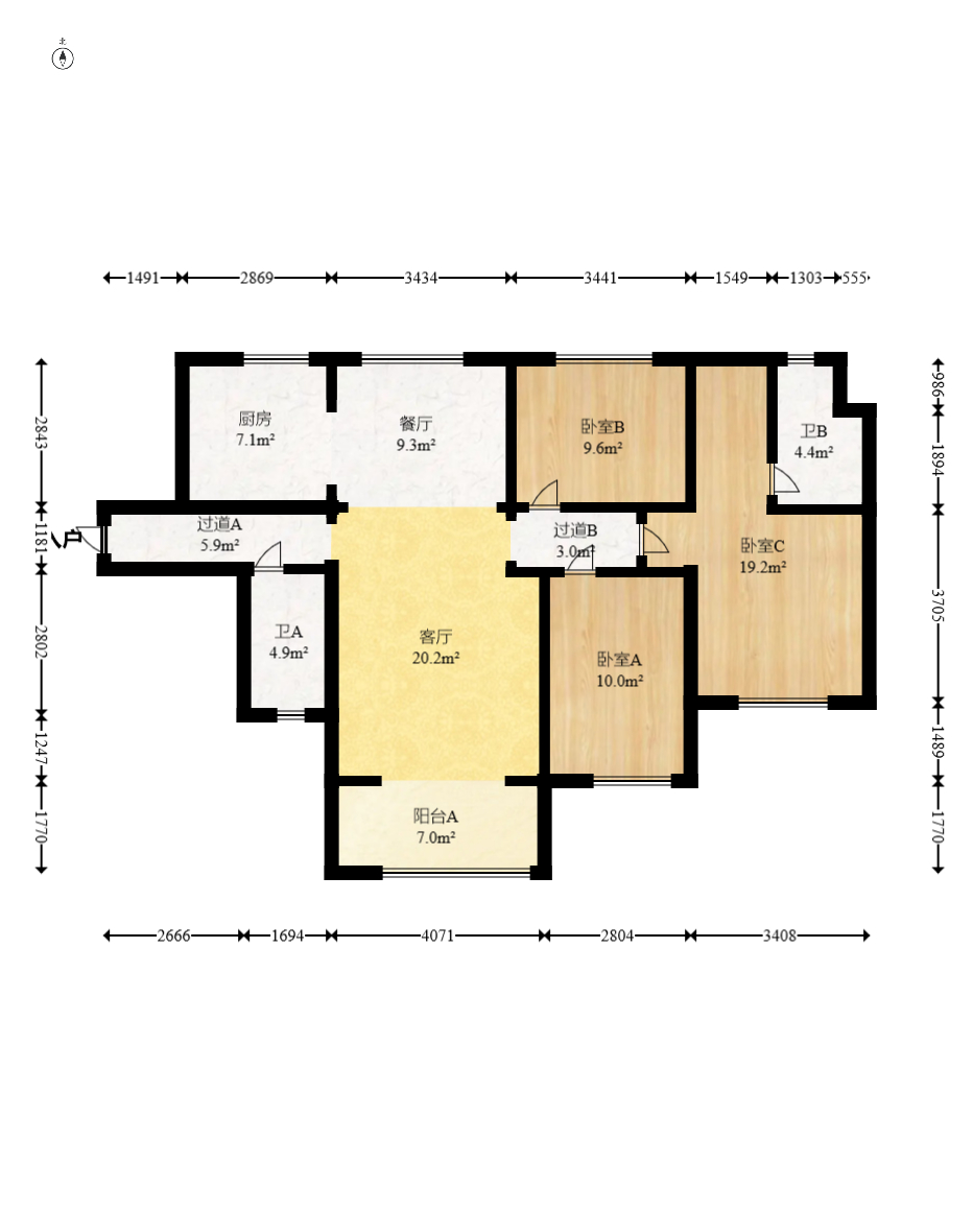 万科魅力之城天阔里 4室2厅2卫 119.0万 万科魅力之城天阔里 4室2厅2卫 119.0万户型图