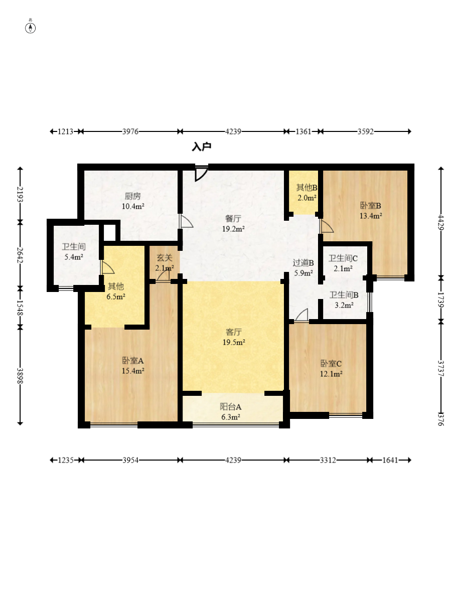 通用时代国际社区  3室2厅2卫    140.0万 通用时代国际社区  3室2厅2卫    140.0万户型图