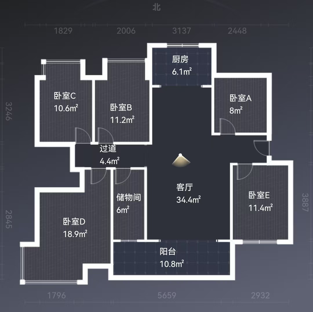 华晨神农湾 5室2厅2卫 130.0万 华晨神农湾 5室2厅2卫 130.0万室内图