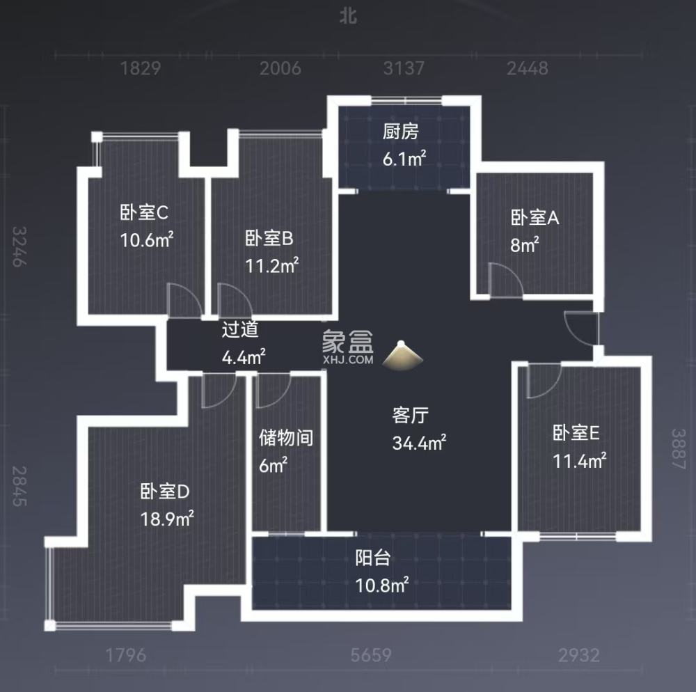 华晨神农湾  5室2厅2卫   135.00万