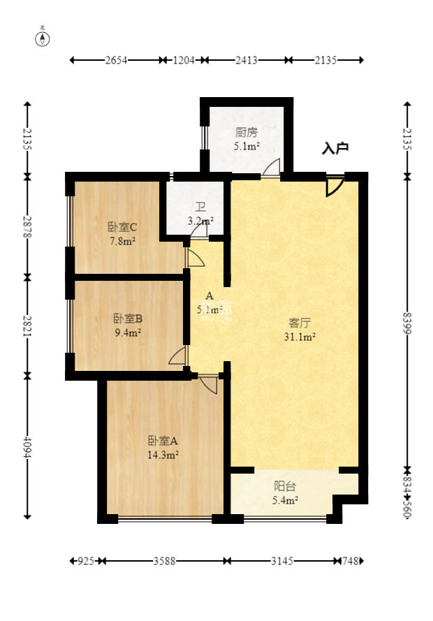 佳兆业云顶梅溪湖（佳兆业梅溪荟）  3室2厅1卫    102.0万