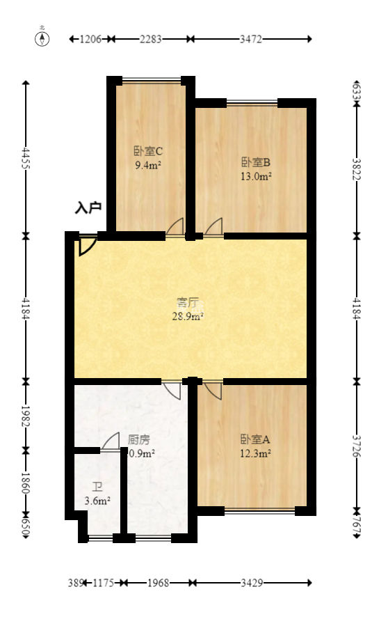 郁金香小区  3室2厅1卫   60.00万