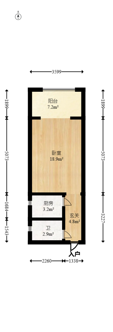 兰亭峰景  1室1厅1卫   43.80万室内图1