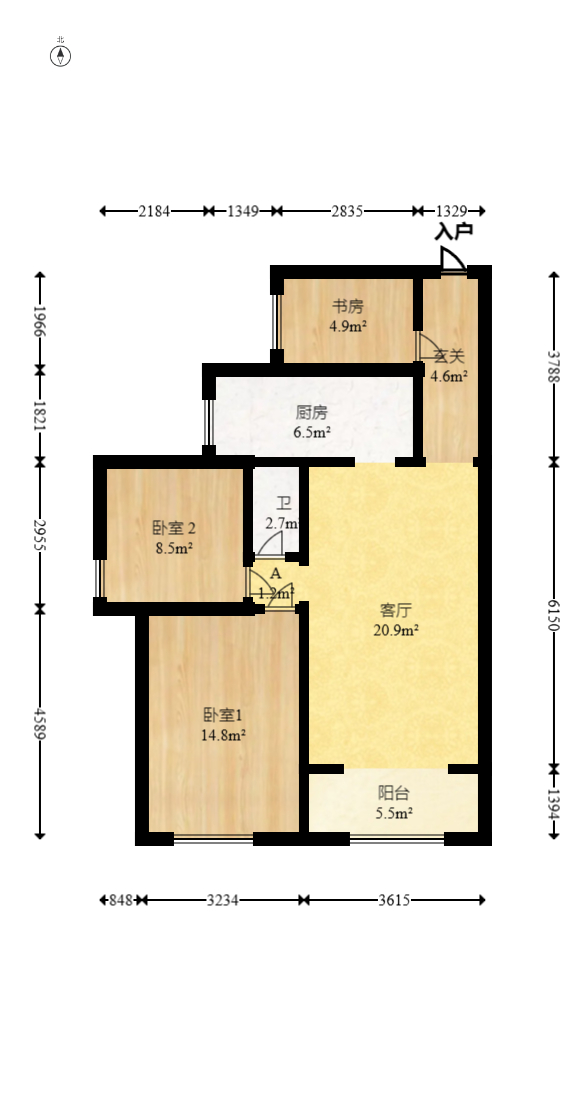 天天向上  2室2厅1卫   78.00万室内图1