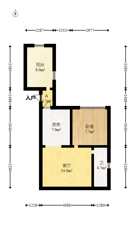 佳天瑞宁花园  1室1厅1卫    43.5万 佳天瑞宁花园  1室1厅1卫    43.5万户型图
