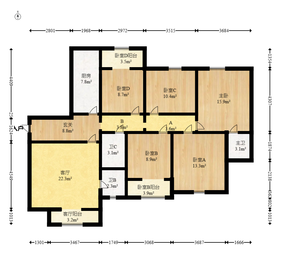 香海西岸  4室2厅2卫    149.96万 香海西岸  4室2厅2卫    149.96万户型图