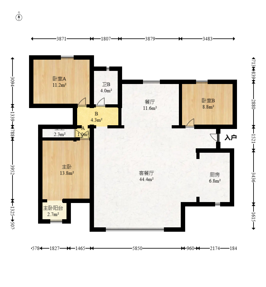 保利天禧D区  4室2厅2卫   258.00万室内图1