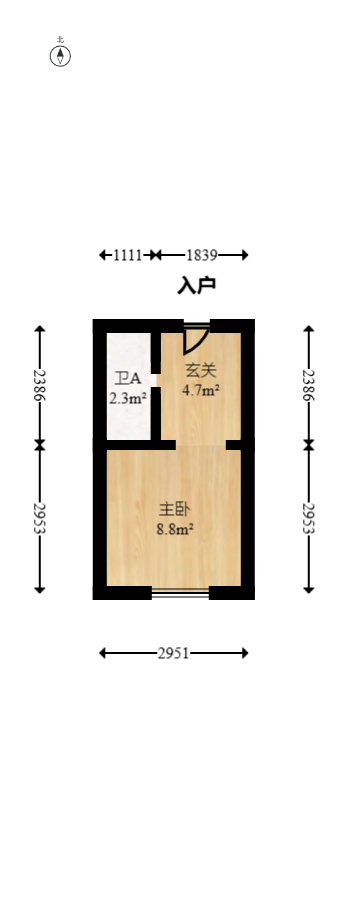 保利天禧EF区  1室1厅1卫   32.00万室内图1