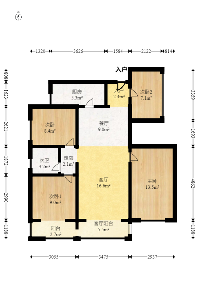 恩祥新城 5室2厅2卫 155.6万 恩祥新城 5室2厅2卫 155.6万户型图