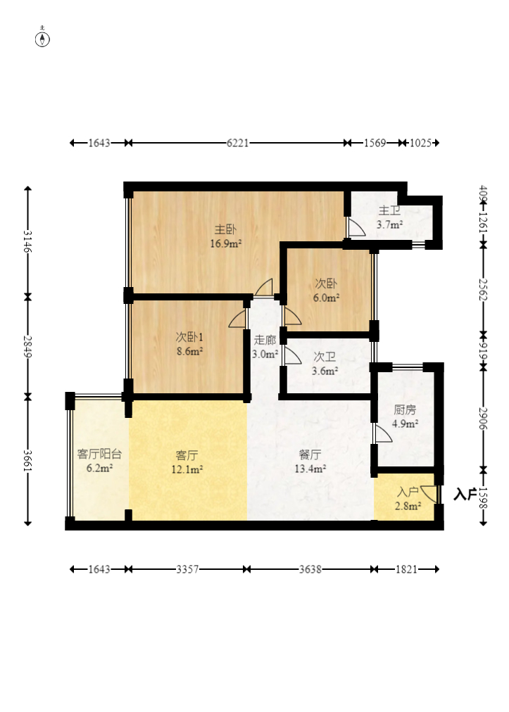 滨海新天地 2室2厅1卫 170.0万 滨海新天地 2室2厅1卫 170.0万户型图