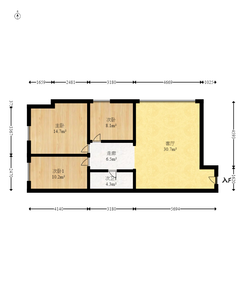 农行宿舍(龙华路)  2室2厅1卫    89.0万 农行宿舍(龙华路)  2室2厅1卫    89.0万户型图