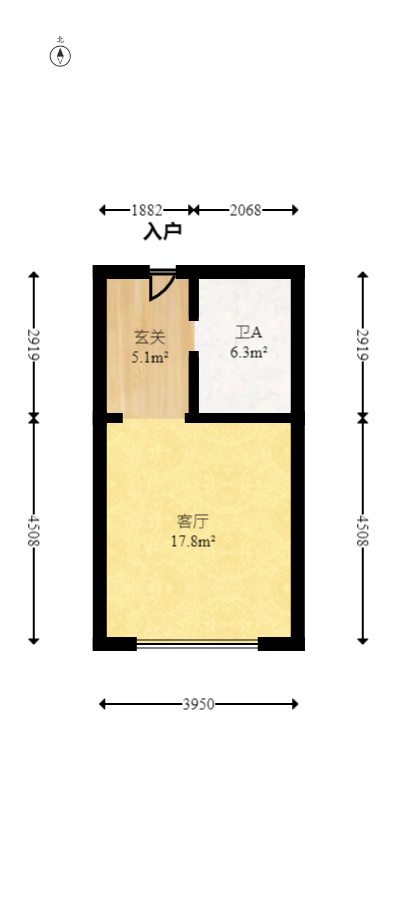 钰龙天下二期（钰龙佳园）  1室1厅1卫   16.00万室内图1