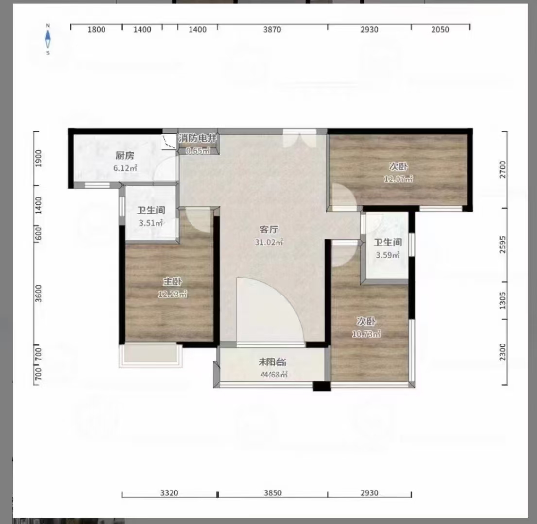 中建江湾壹号 3室2厅2卫 51.0万 中建江湾壹号 3室2厅2卫 51.0万室内图