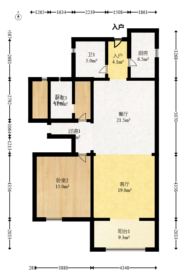 新城国际花都 3室2厅2卫 74.0万 新城国际花都 3室2厅2卫 74.0万户型图