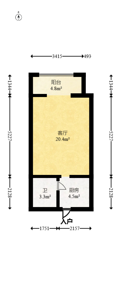 世景华庭  1室1厅1卫   25.00万室内图1