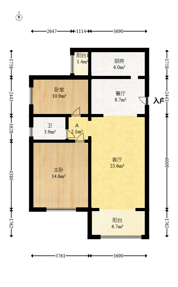 世景华庭 2室2厅1卫 49.0万 世景华庭 2室2厅1卫 49.0万户型图