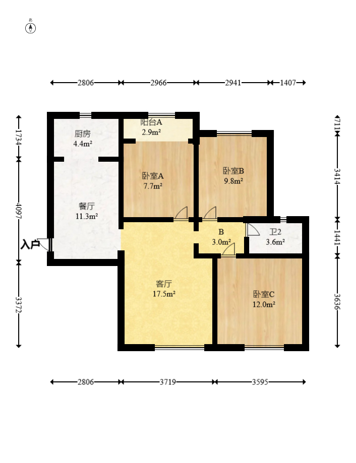 香樟兰亭(朗峰苑)  3室2厅1卫    75.0万 香樟兰亭(朗峰苑)  3室2厅1卫    75.0万户型图