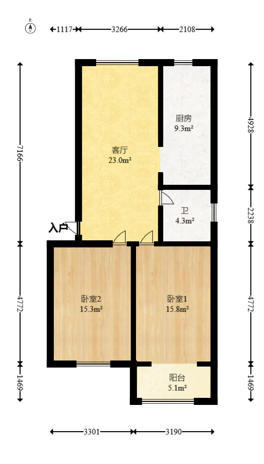 中建五局信和苑二区  2室2厅1卫   45.00万室内图1